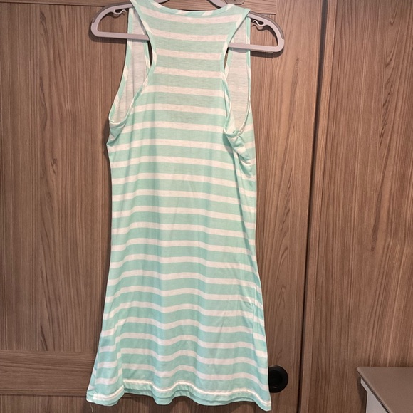 FRESTYLE BLUISH AND WHITE STRIPED  TANK DRESS SIZE L - Picture 2 of 6